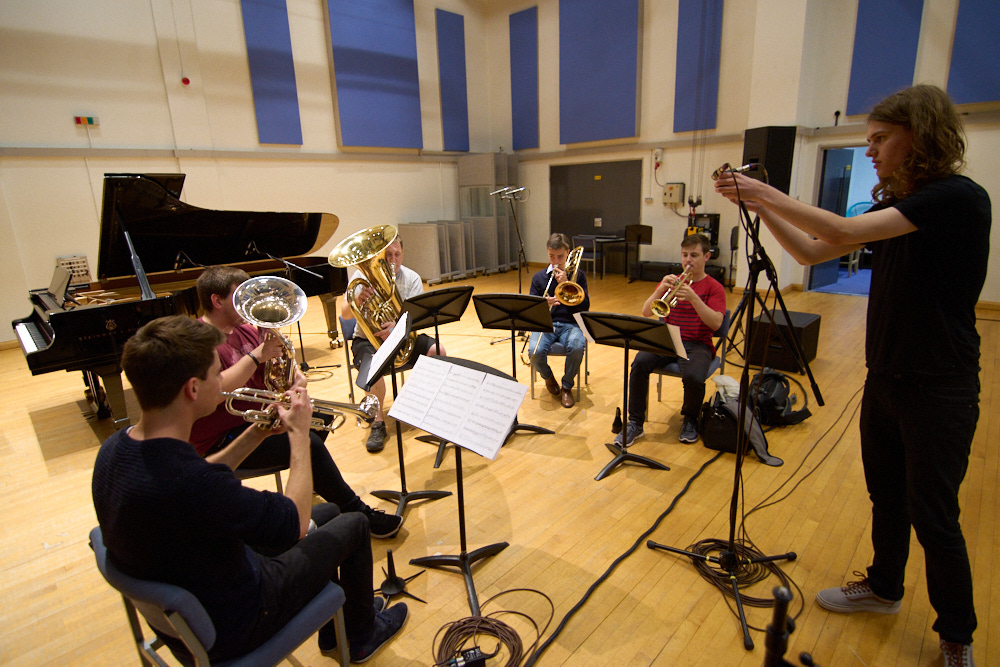 Brass quintet in Studio 1
